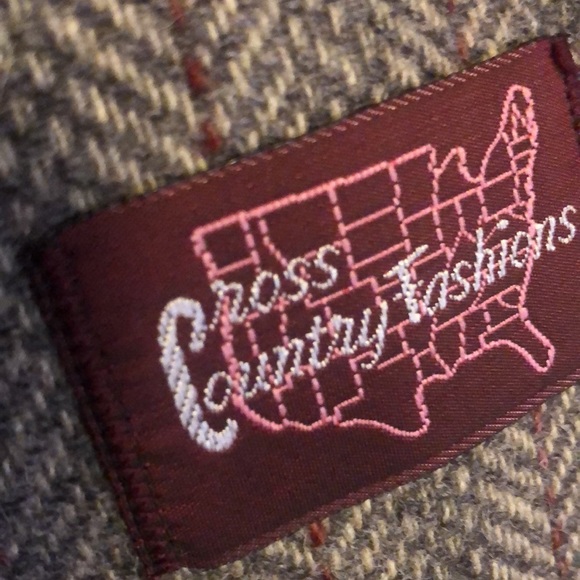 Vintage grey/burgundy slightly fitted fully lined wool blazer size 12 - Picture 3 of 7